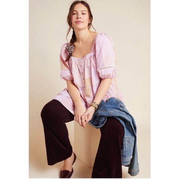 Anthropologie Maeve Size XS Gable Tiered Tunic Top - Picture 1 of 9